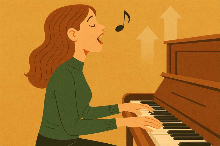 Singing at the piano
