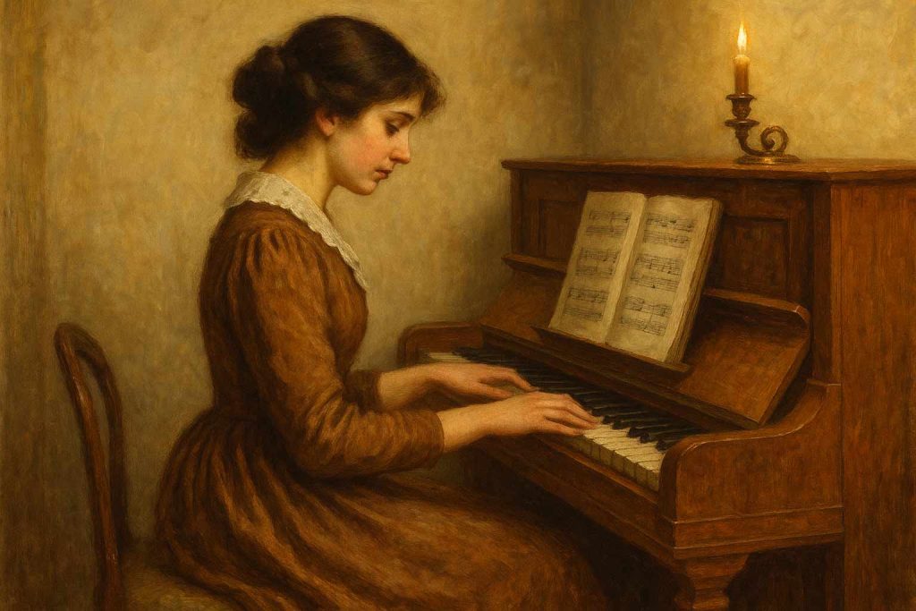 woman playing piano