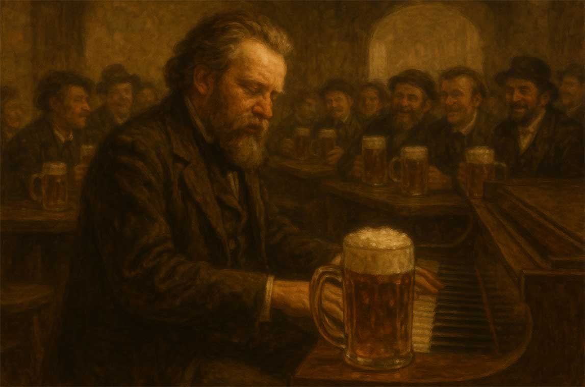 Brahms piano drinking